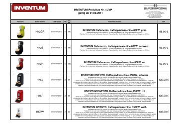 Preisliste Inventum 4UVP-01.09.2011 mit Bildern