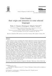 False friends: their origin and semantics in some selected languages