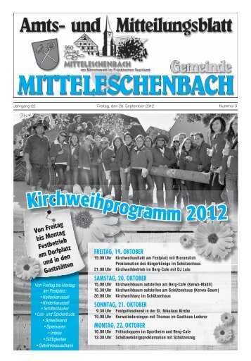 Amtsblatt Nr. 9 / Ausgabe 28.09.2012 - Mitteleschenbach