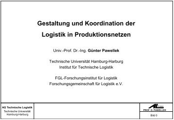 Organisation der Produktionslogistik, dh des Material