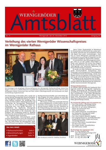 Amtsblatt Stadt Wernigerode 11 - 2012