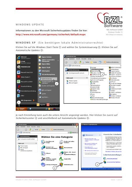 WINDOWS UPDATE - RZL Software GmbH