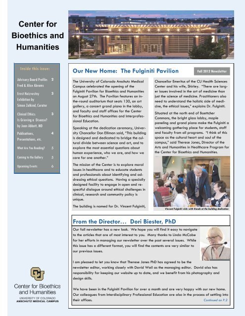 Center for Bioethics and Humanities - University of Colorado Denver