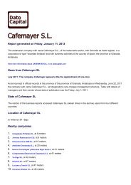 Cafemayer SL, Spain - Companies - Dato Capital