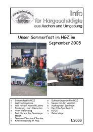 Berichte aus den Beratungsstellen - (HGZ) Aachen
