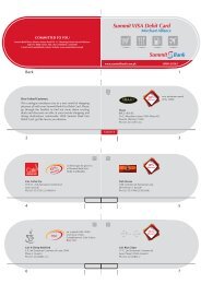 Summit VISA Debit Card - Summit Bank