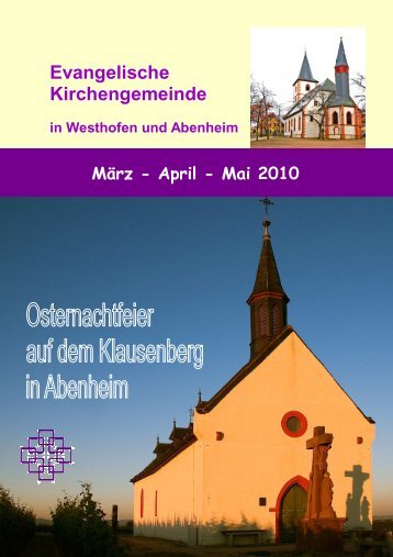 März bis Mai - Evangelische Kirchengemeinde Westhofen und ...