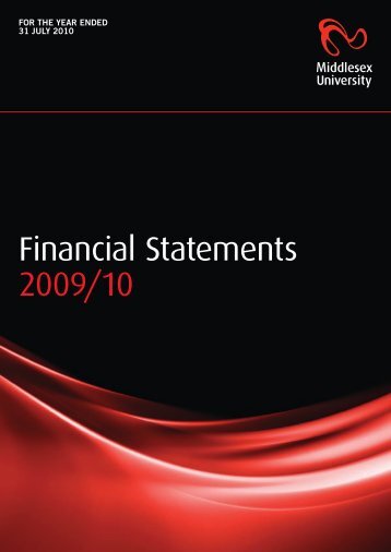 Financial Statements 2009/10 - Middlesex University