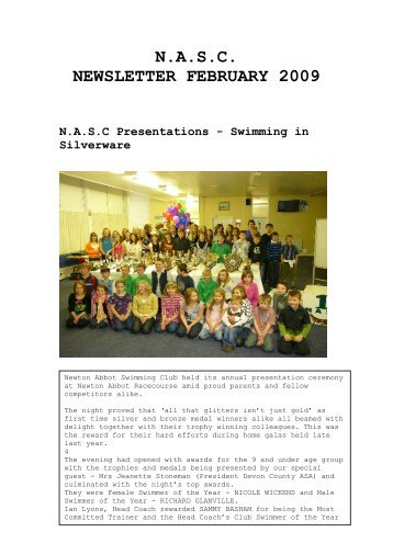 nasc newsletter february 2009 - Newton Abbot Swimming Club