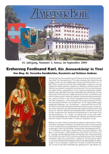 Erzherzog Ferdinand Karl. Ein ‚Sonnenkönig' in Tirol - Amras