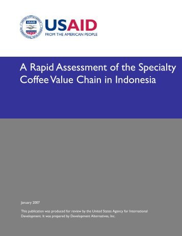 A Rapid Assessment of the Specialty Coffee Value Chain in ... - usaid