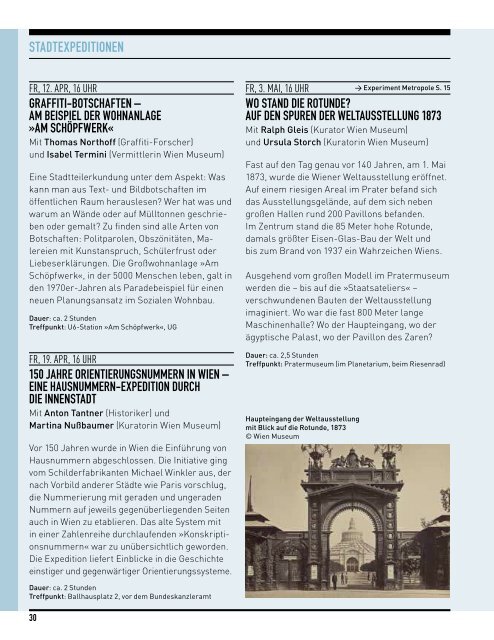 Das Halbjahresprogramm 01-06/2013 - Wien Museum