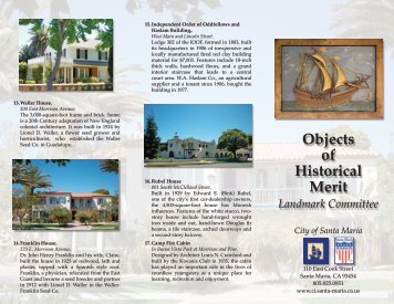 Objects of Historical Merit Brochure - City of Santa Maria