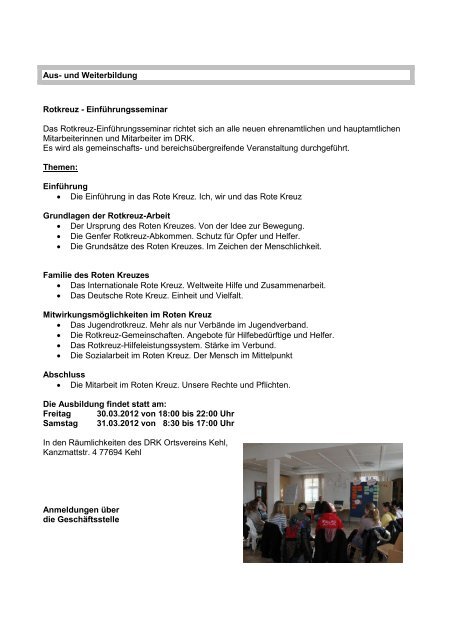 NEWSLETTER Informationen aus dem Kreisverband Kehl