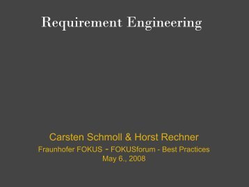 Requirement Engineering - Horst Rechner