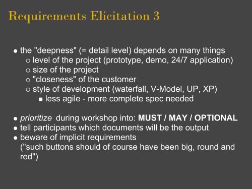 Requirement Engineering - Horst Rechner