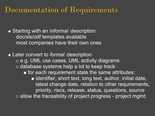 Requirement Engineering - Horst Rechner