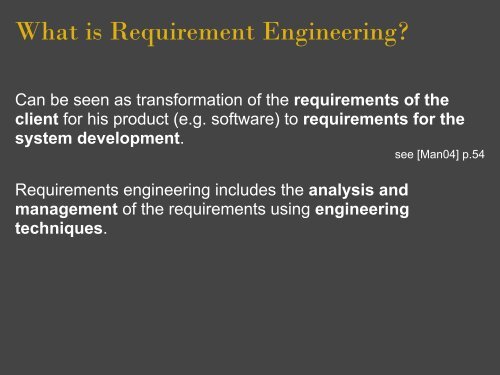 Requirement Engineering - Horst Rechner