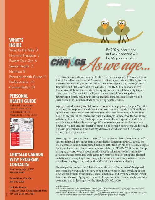 A Time For Change Magazine - Working Toward Wellness