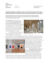 Press Release - Yale University Art Gallery