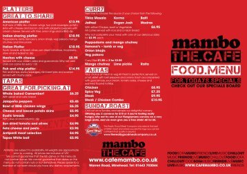 menu - Cafe Mambo