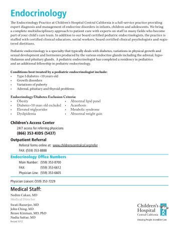 Pediatric Endocrinology Referral Guidelines - Children's Hospital ...