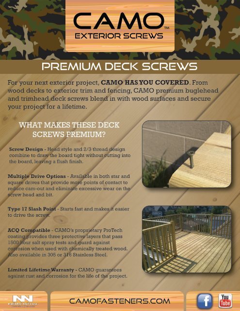 Premium Deck Screws - CAMO™ Fasteners