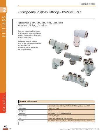 Camozzi Composite Push-In Fittings BSP-METRIC