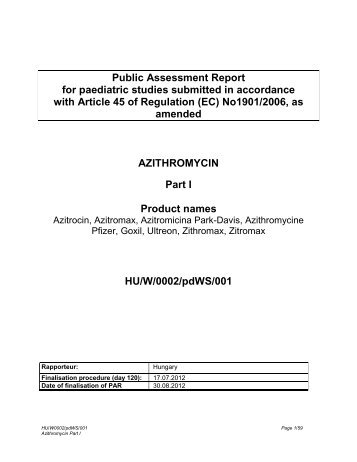 Public Assessment Report for paediatric studies submitted in ...