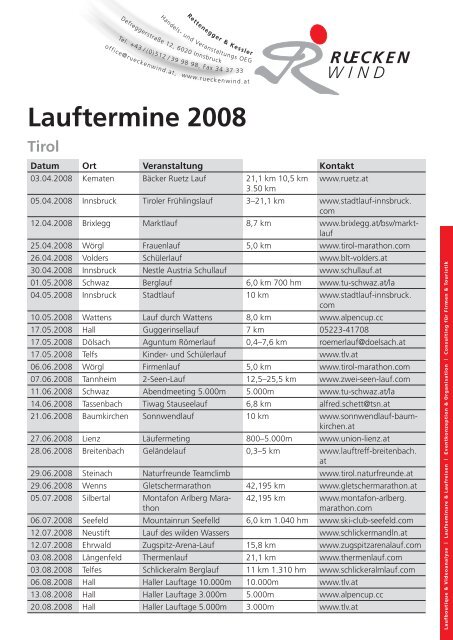 Lauftermine 2008