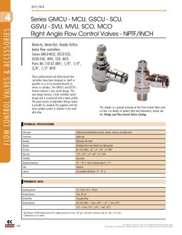 Series GMCU - MCU, GSCU - SCU, GSVU - Camozzi Pneumatics