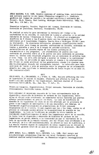 Resi menes Analiticos sobre Frijol - (PDF, 101 mb) - USAID