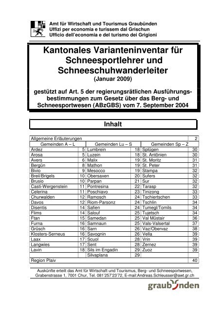 Kantonales Varianteninventar für ... - Snowboardcoach