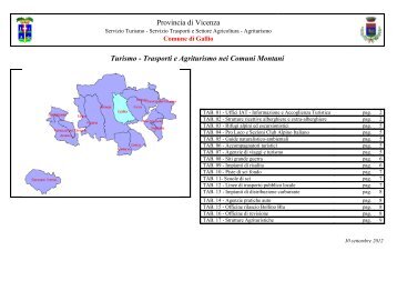 Trasporti e Agriturismo nei Comuni Montani - Provincia di Vicenza