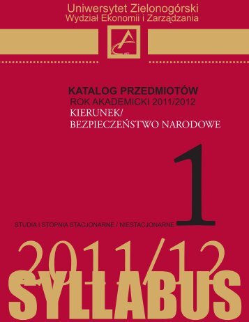 2011/2012 - Wydział Ekonomii i Zarzadzania - Uniwersytet ...