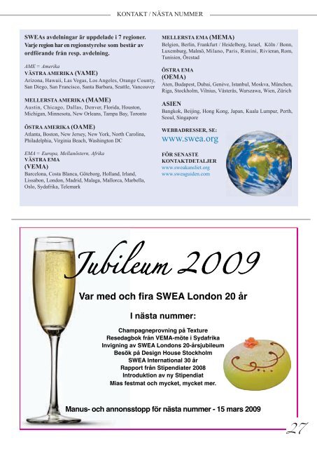 SWEA-Bladet november 2008 - SWEA International