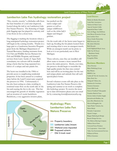Spring 2012 Newsletter - Land Conservancy of West Michigan