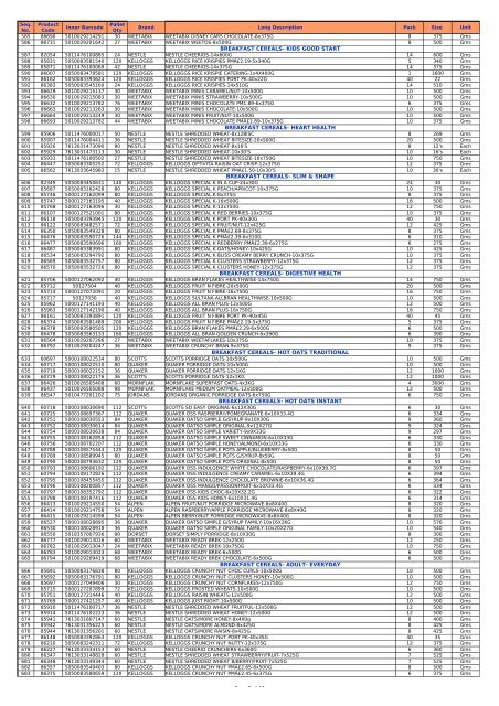 Ambient Product List (pdf file - Pall Mall Products Ltd