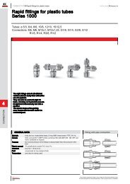 Camozzi Rapid Fittings for Plastic Tubes