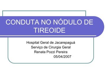 CONDUTA NO NÓDULO DE TIREOIDE