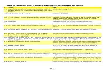 Posters, 5th International Congress on Pediatric MDS and Bone ...