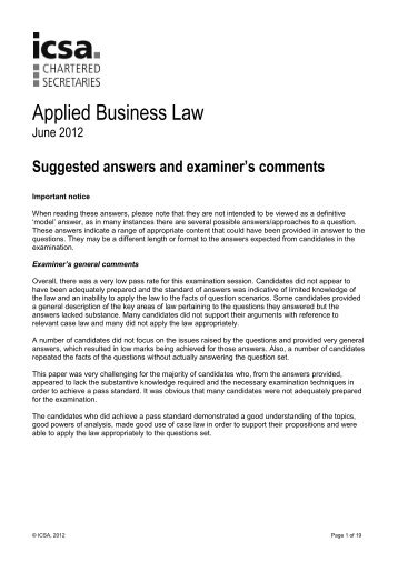 Suggested Answers - ICSA