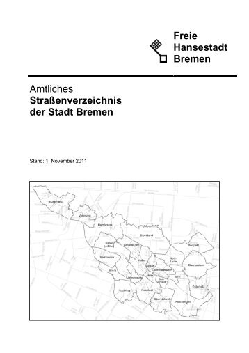Straßenverzeichnis der Stadt Bremen - Offene Daten Bremen