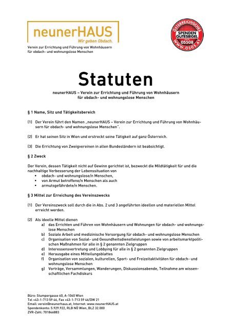 Statuten - neunerHAUS