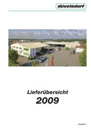 Lieferübersicht 2009 - Düvelsdorf Handelsgesellschaft mbH