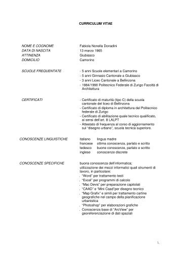 Arch. Fabiola Nonella Donadini CV - OTIA