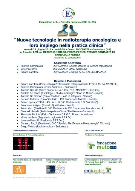 “Nuove tecnologie in radioterapia oncologica e loro ... - emicenter