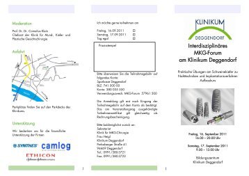 Interdisziplinäres MKG-Forum am Klinikum Deggendorf