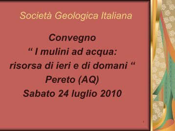 Mulino ad acqua “ CORNALETO” dei fratelli Cammarota nel - Pereto