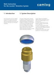 Work Instruction for the Locator® Retentive System - Camlog